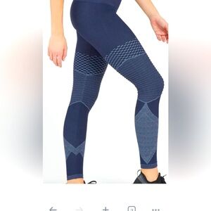 Spanx “ Look At Me” Moto Seamless Wide Waist Leggings. Indigo Sky Color. Size M